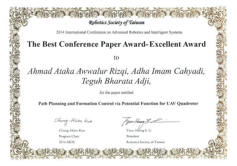 Prestasi Mahasiswa dan Dosen : The Best Conference Paper Award – Excellent Award di Aris 2014