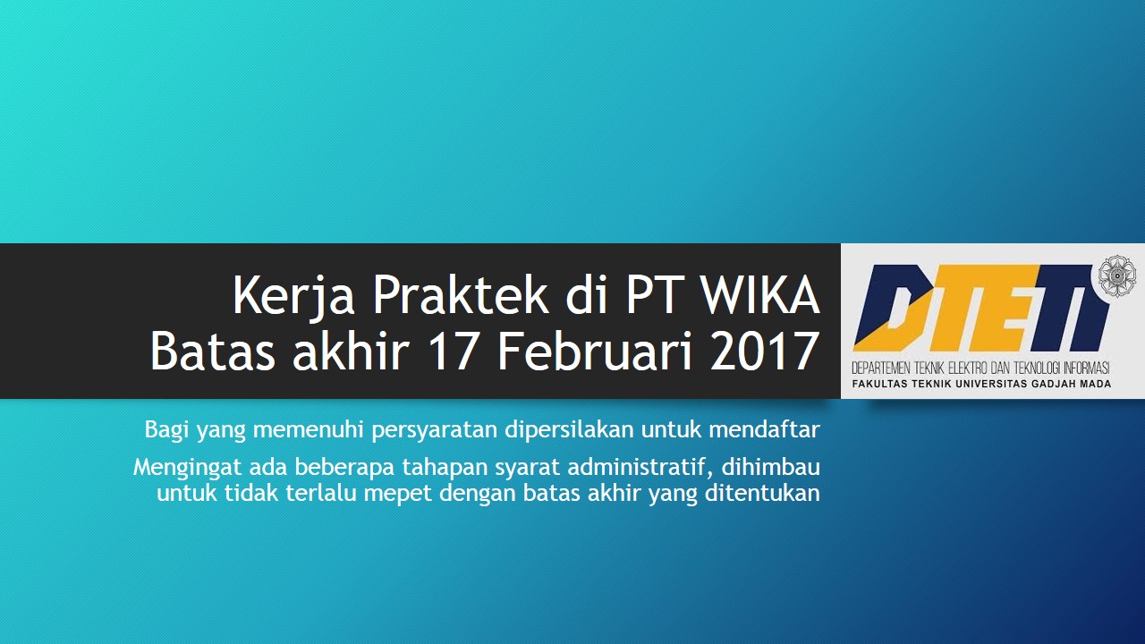Kesempatan KP di PT. WIKA