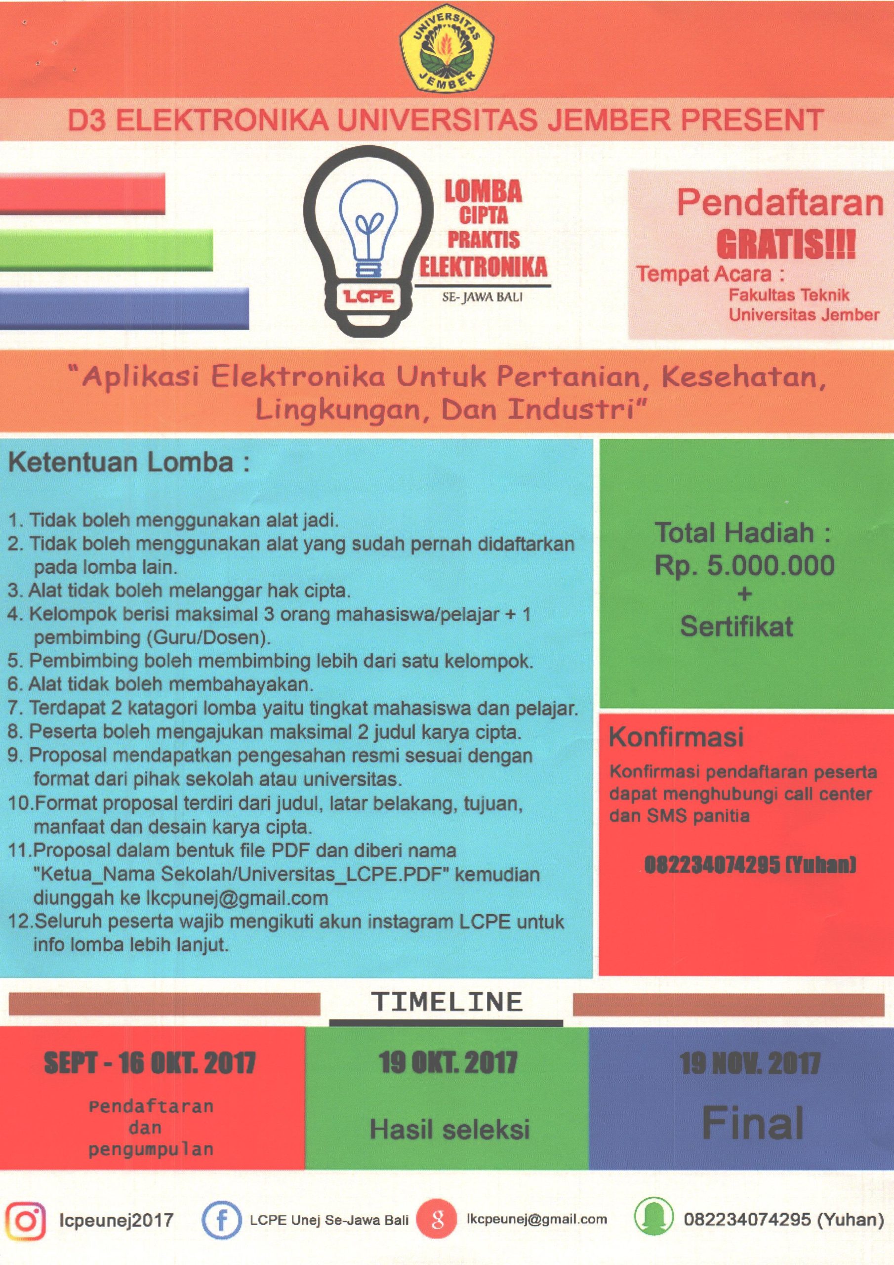 Lomba Aplikasi Elektronika untuk Pertanian, Kesehatan, Lingkungan, dan Industri