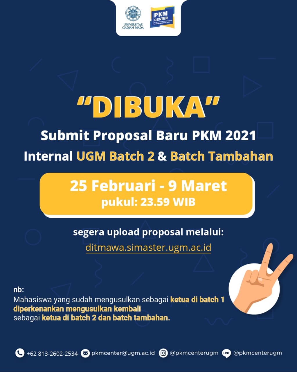 Submit Proposal Baru PKM 2021 Internal UGM Batch 2 & Batch Tambahan