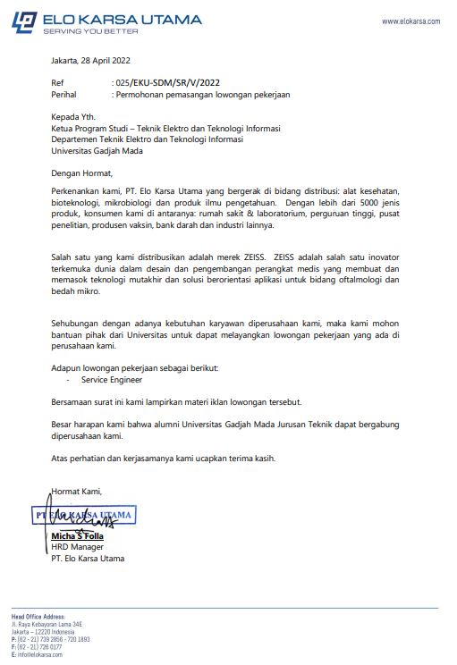 Kesempatan Berkarier pada PT. Elo Karsa Utama