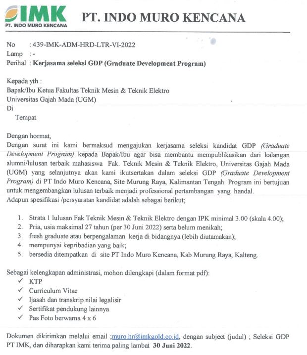 GDP (Graduate Development Program) PT.Indo Muro Kencana