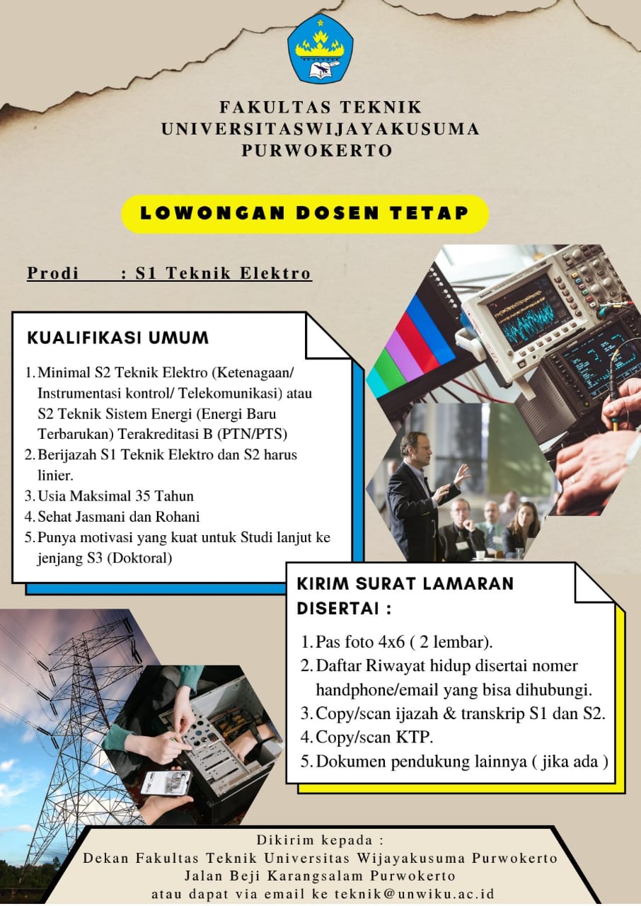 Informasi Rekrutmen Dosen Fakultas Teknik Universitas Wijayakusuma Purwokerto
