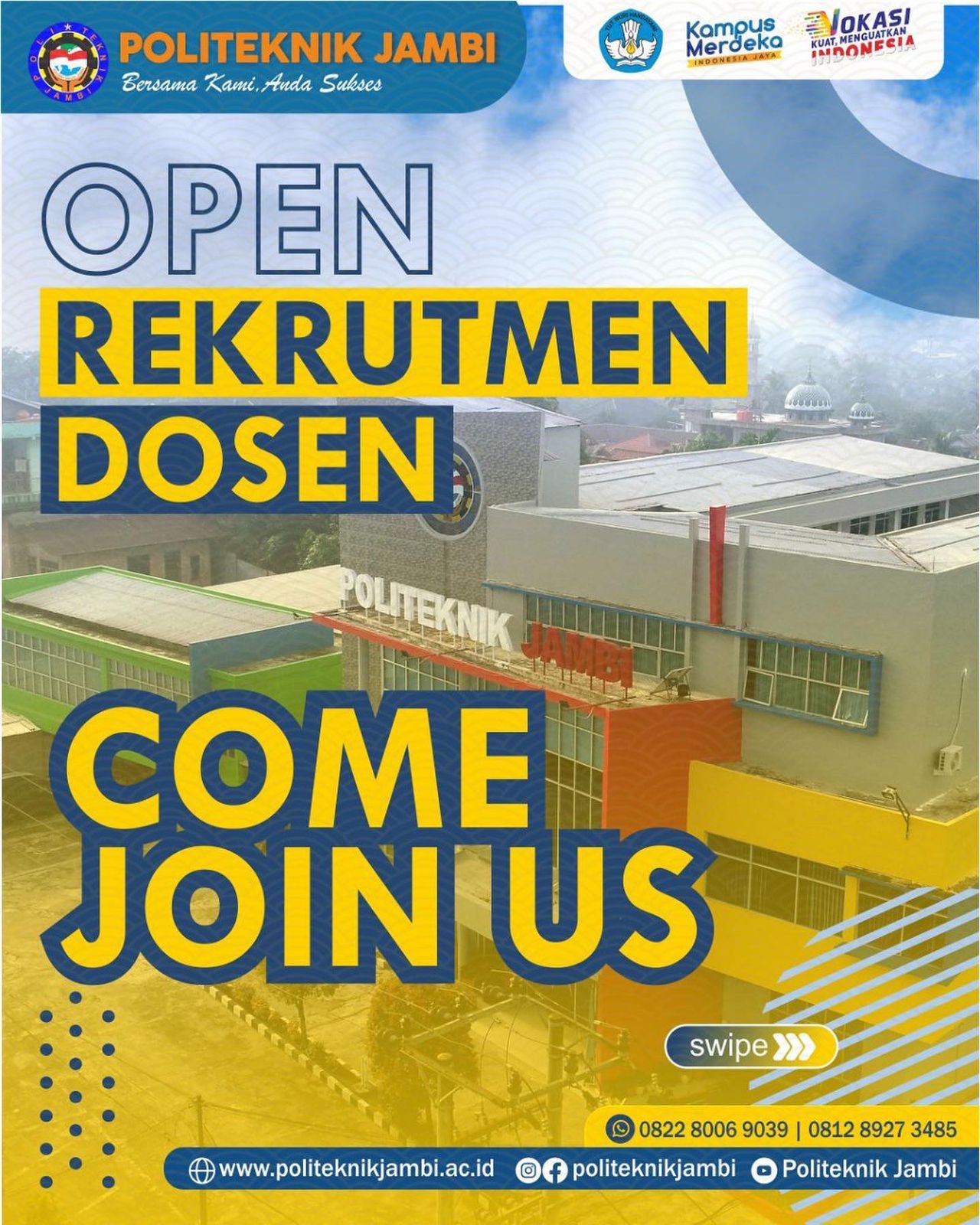 Lowongan pekerjaan sebagai Dosen di Politeknik Jambi