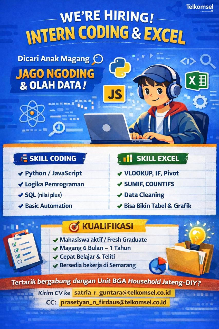 Peluang Paid Internship Coding & Excel